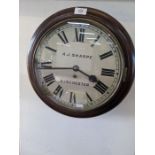 A J Sharpe, Winchester, a walnut cased 8-day dial clock