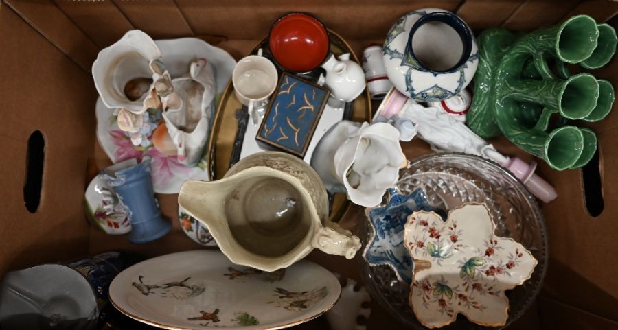 A creamware comport and a quantity of other Victorian and later ceramics and glassware - Image 2 of 4
