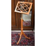 A 'Spautz Fine Furniture' satin wood adjustable music stand