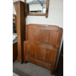 A pair of early 20th century German Arts & Crafts light oak single bed frames