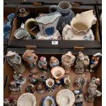Various ceramic fiugres, jugs etc