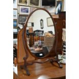 A large 19th century mahogany framed dressing table mirror