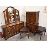 An American walnut dressing table