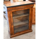 A Victorian rosewood and satin inlaid pier cabinet