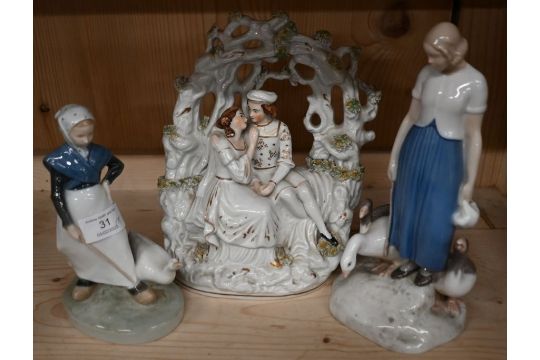 Three porcelain figures