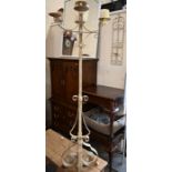A wrought metal five branch candelabra