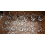 A part set of contemporary wine glasses