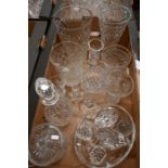 Waterford glass paperweights, Tiffany candlesticks and other glassware