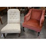 Two Victorian upholstered chairs