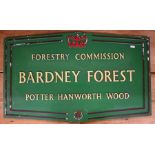 A vintage reclaimed Forestry Commission sign