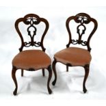 A set of five Victorian dining chairs