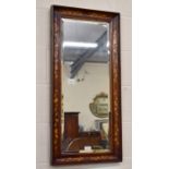 A 19th century maple framed rectangular wall mirror