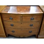 A small 19th century mahogany crossbanded chest of drawers