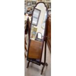 A Regency style mahogany framed cheval mirror