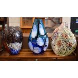 Three studio art vases