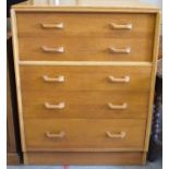 A pair of mid-century G Plan Brandon five drawer chests