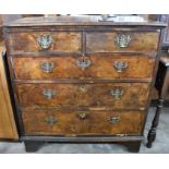 An 18th century and later walnut and oak chest
