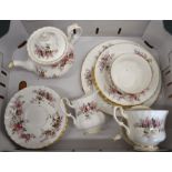 A Royal Albert bone china 'Lavendar Rose' part tea service