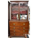 A Georgian mahogany secretaire bookcase