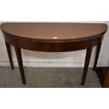 A 19th century mahogany demi lune console table