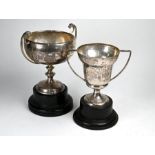 Two silver trophy-cups with twin handles