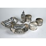 A pair of pierced silver oblong bonbon dishes