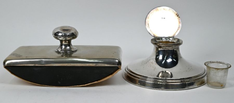 A silver capstan inkwell and a German rocker-blotter - Image 5 of 6
