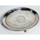 A George III silver oval teapot stand
