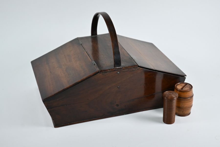 An early 19th century mahogany cutlery box