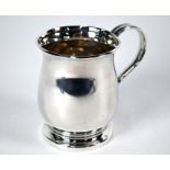 A heavy quality silver baluster Christening mug