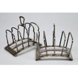 Two Hukin & Heath Art Deco silver toast racks