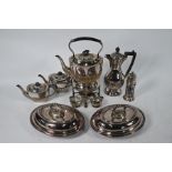 A late Victorian pierced silver sugar caster and Scottish open salts