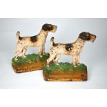 Pair of cold-painted cast iron 'fox terrier' doorstops, no 294 by Hubley