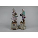A pair of Dresden porcelain figures of 18th century couple