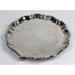 A heavy quality silver letter salver in the Georgian taste