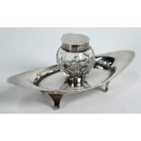 Asprey - an Edwardian silver inkstand