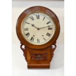 A late 19th century American drop dial wall clock