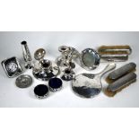 Various loaded silver items