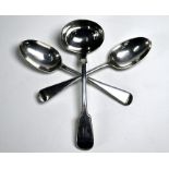 A Victorian silver fiddle pattern sauce ladle