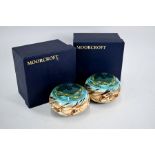 Two boxed Moorcroft 'Impala' bowls and covers