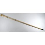 A late 18th/19th century worked whalebone and ivory stick