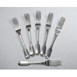 Various Georgian and Victorian silver fiddle pattern forks