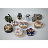 Collection of enamel/china boxes