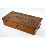 A late 19th century stained pine veterinary box