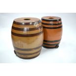 Two antique glazed stoneware large barrels