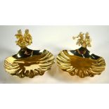 A pair of Aurum Ltd Edition silver gilt shell bowls