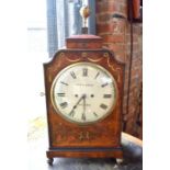 John Gale, London, a brass inlaid mahogany twin fusee table clock