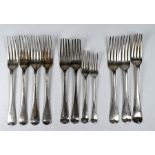 Eleven various Georgian and later forks