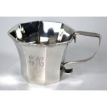 An Art Deco Christening mug of octagonal form