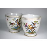 A pair of late 19th century Meissen ornithological ice-buckets